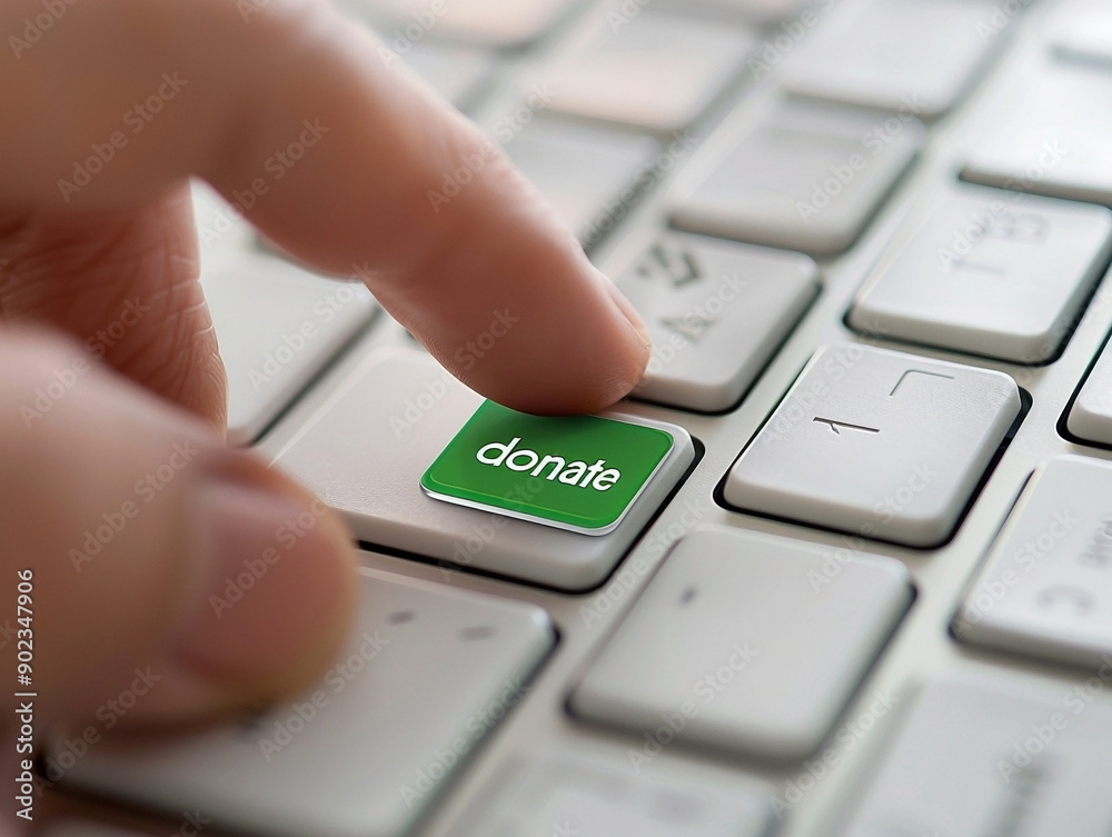 Pressing the Donate Button on a Computer Keyboard Pressing the Donate Button on a Computer Keyboard