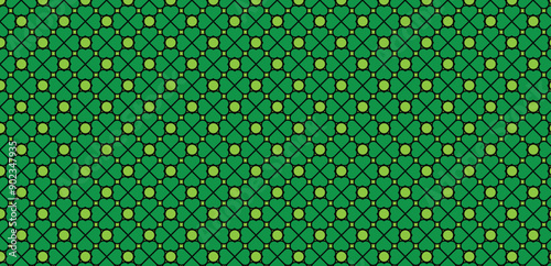 Geometric clover leaf green color  vector seamless pattern for background and wallpaper eps.