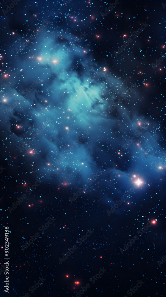 Naklejka premium Cosmic space nebula starry sky abstract poster background with generative