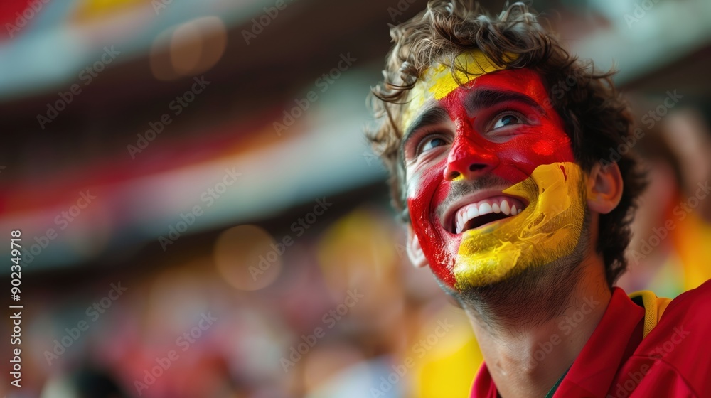 Spanish national team fan in the stands Spanish national team fan in the stands