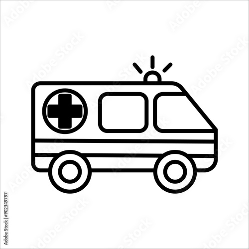 Ambulance icon. Monochrome elements from medical services collection. Ambulance icon for banners, infographics and templates.