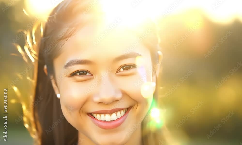 A wonderful Asian young woman looking directly at the camera and smiling warmly (mov, person is fictional) A wonderful Asian young woman looking directly at the camera and smiling warmly (mov, person is fictional)