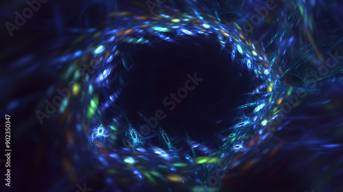 3D rendering abstract blue technology fractal background. Its not AI Generatd illustration.