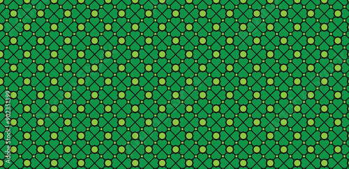 Geometric clover leaf green color  vector seamless pattern for background and wallpaper jpg.