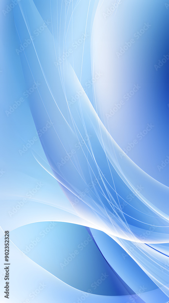 Naklejka premium Digital technology blue rhythm wavy line abstract graphic poster background with generative