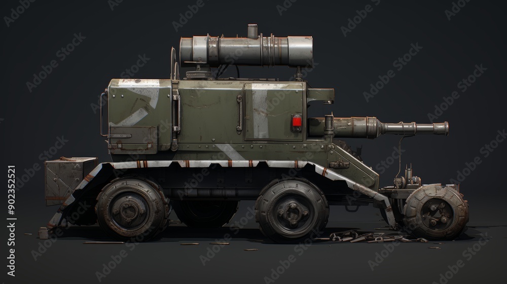 Modern military tank engaging in dynamic combat maneuvers on the active battlefield Modern military tank engaging in dynamic combat maneuvers on the active battlefield