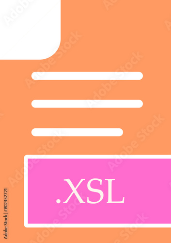 XSL File format icon fill inside photo