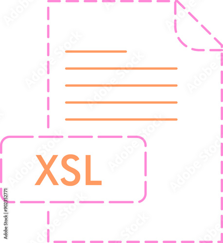 XSL File format icon rounded outline photo