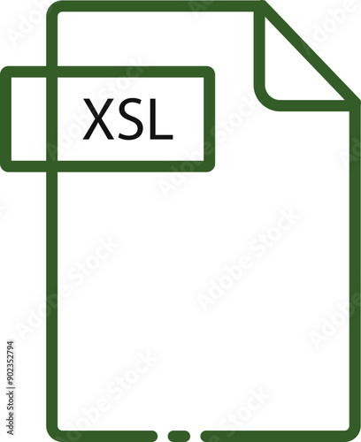 XSL File format minimal icon with black outline photo