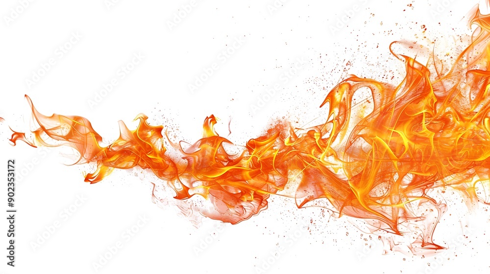 Flames floating in the air on a white background. Flames floating in the air on a white background.