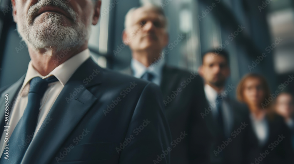 Senior Business Executive with Team in Corporate Setting Senior Business Executive with Team in Corporate Setting