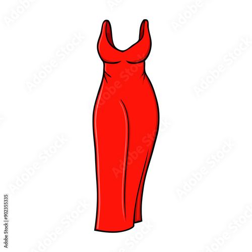 maxi dress vector illustration