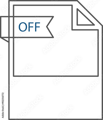 OFF File format icon black outline and light color text