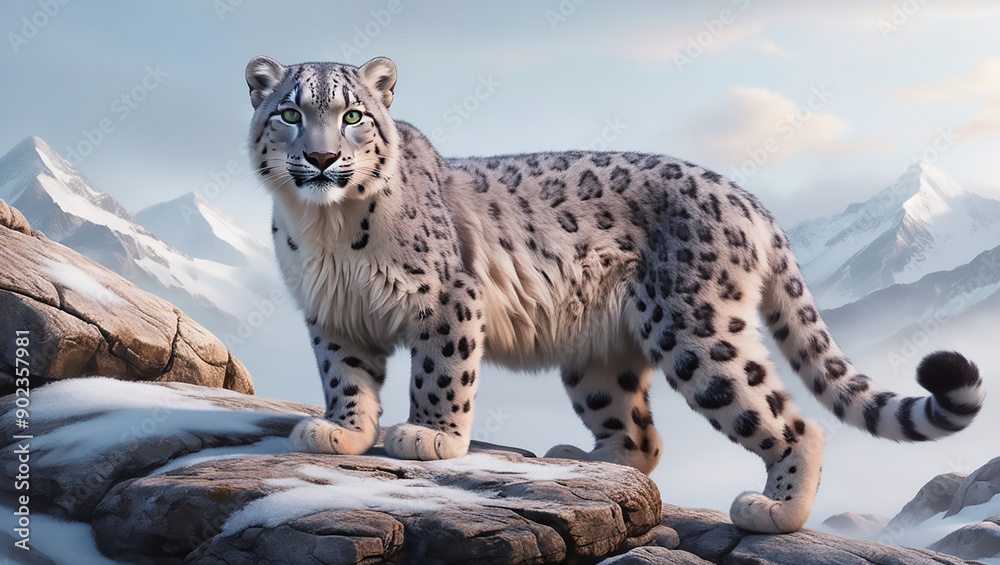 Elegant Snow Leopard in the Mountains Elegant Snow Leopard in the Mountains