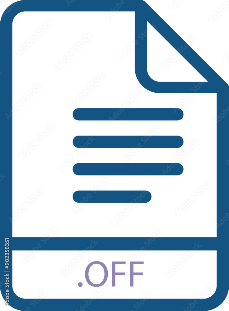 OFF File minimal icon with symbol OFF File minimal icon with symbol