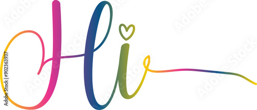 HI. Banner, speech bubble, poster and sticker concept, geometric memphis style with text Hi. Icon balloon with quote message hi or hello for banner, poster. Explosion burst design. Vector Illustration