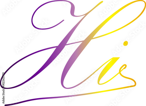 HI. Banner, speech bubble, poster and sticker concept, geometric memphis style with text Hi. Icon balloon with quote message hi or hello for banner, poster. Explosion burst design. Vector Illustration