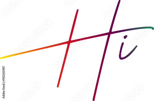 HI. Banner, speech bubble, poster and sticker concept, geometric memphis style with text Hi. Icon balloon with quote message hi or hello for banner, poster. Explosion burst design. Vector Illustration