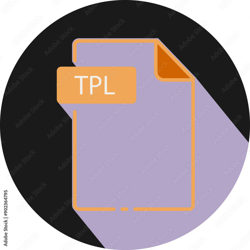 TPL File fomat minimal icon with circle outside TPL File fomat minimal icon with circle outside