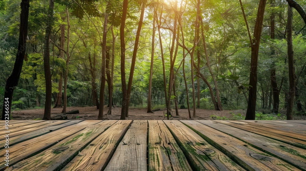 Wooden Deck in a Lush Forest Wooden Deck in a Lush Forest