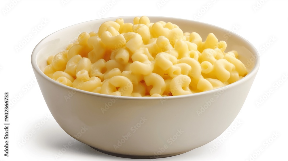 Macaroni and cheese bowl isolated on white Macaroni and cheese bowl isolated on white
