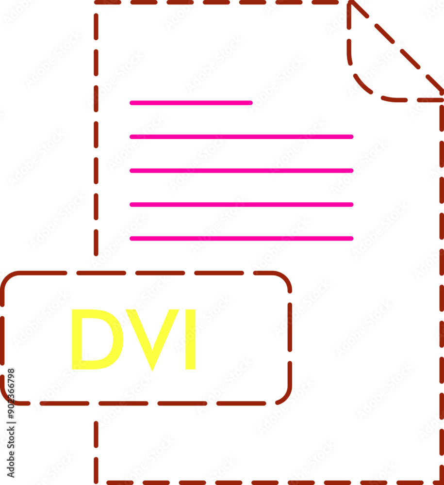 DVI File format icon rounded outline DVI File format icon rounded outline