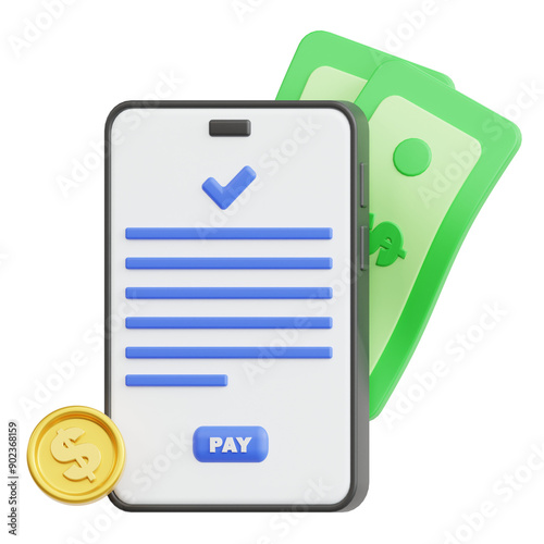 online payment 3d icon illustration