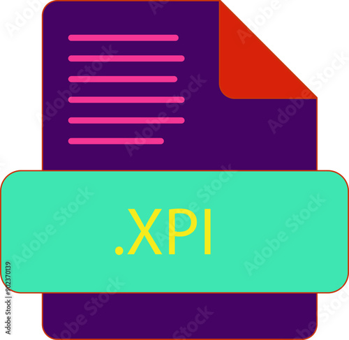 XPI File extention icon old minimal color fill photo