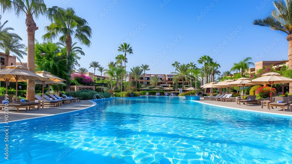 Swimming pool in a luxury hotel picture Swimming pool in a luxury hotel picture