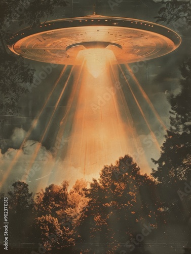 Vintage classic UFO movie poster.