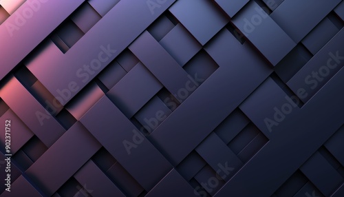 Wallpaper Mural Abstract Geometric Pattern with Overlapping Dark Purple and Blue Rectangles Torontodigital.ca