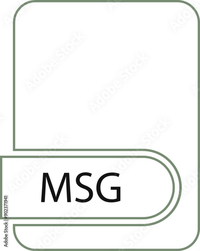 MSG File format icon black outline and light color