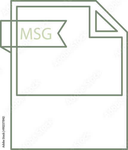 MSG File format icon black outline and light color text