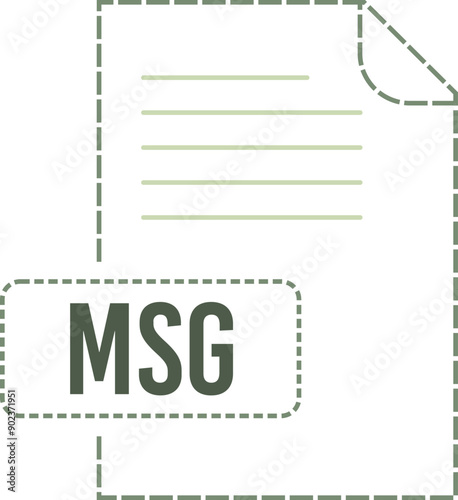MSG File format icon dashed outline