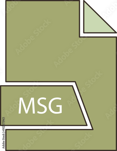 MSG File format icon in shapes 2 colors and side contour