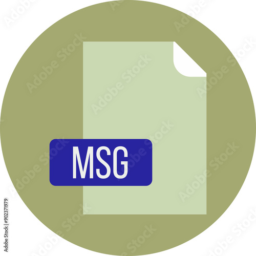 MSG File format icon rounded circle BG