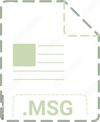 MSG File icon minsk dashed rounded outline