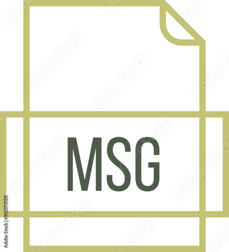 MSG File icon thick outline sharp corners