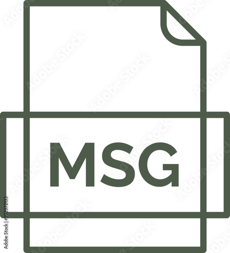 MSG File icon thick outline rounded corners