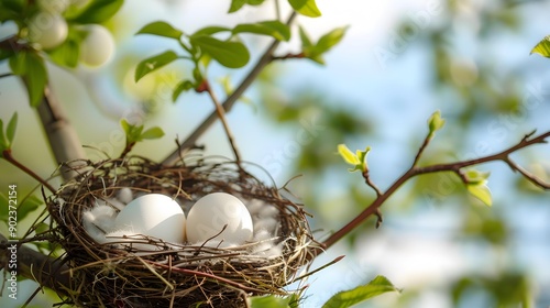 The nest is small filled with white down img © Yelena