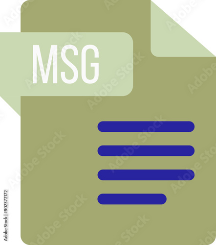 MSG File icon with dark color and folded doc