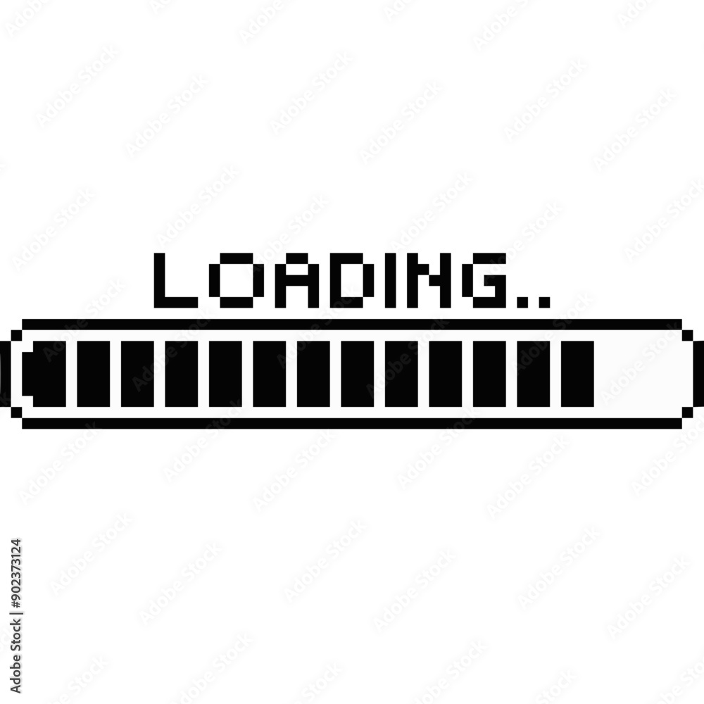 Loading bar icon, Loading or Installing process, Retro Progress Bars, computer game graphics, Pixel game menu buttons Loading bar icon, Loading or Installing process, Retro Progress Bars, computer game graphics, Pixel game menu buttons