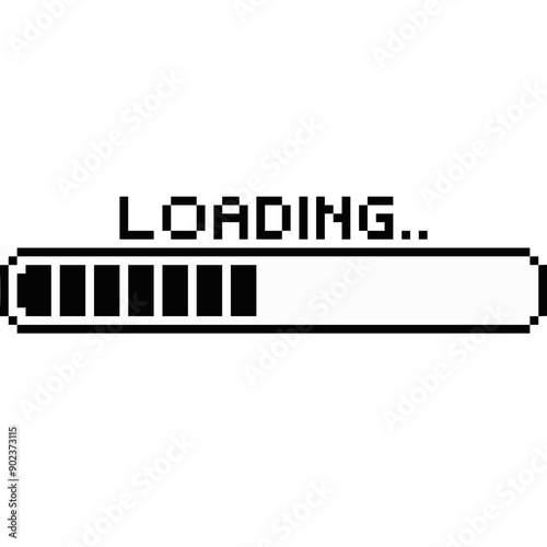 Loading bar icon, Loading or Installing process, Retro Progress Bars, computer game graphics, Pixel game menu buttons