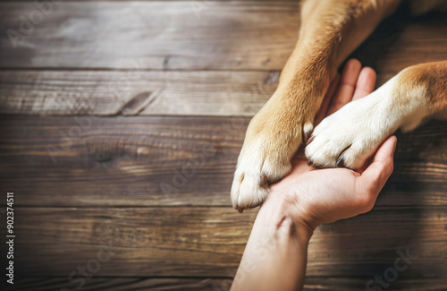 お手をする人と犬の手