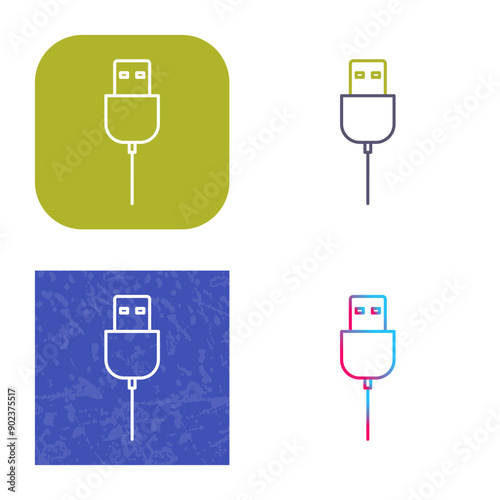 Unique USB Cable Icon Design