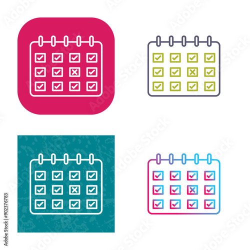 Marked Calendar Icon Design