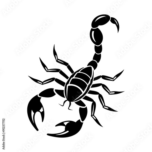 a scorpion that is black and white