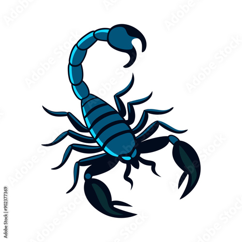 a scorpion that is black and blue