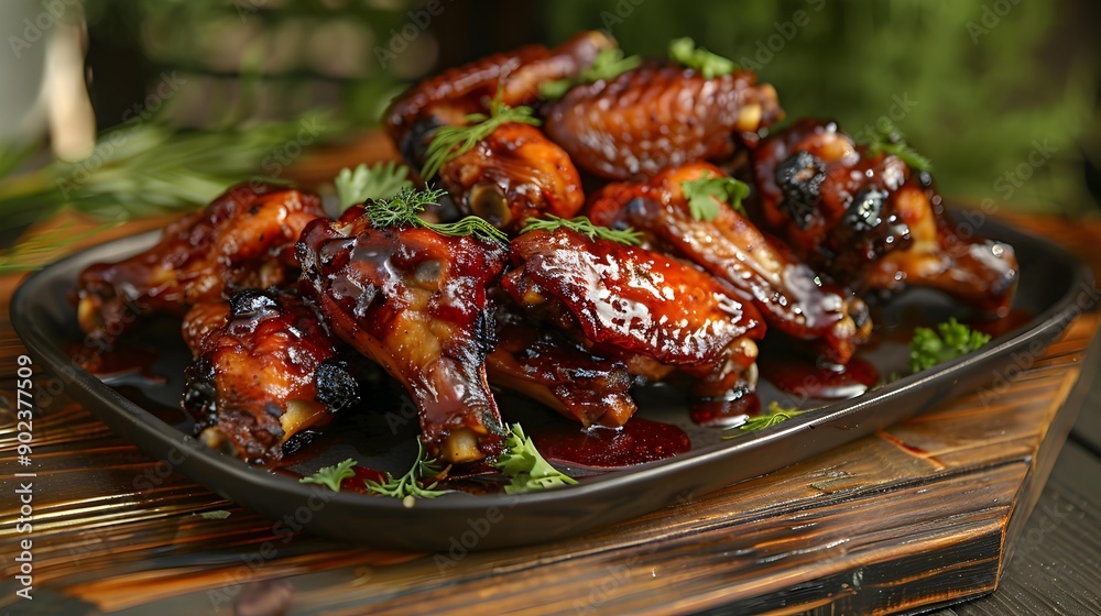 Wings fried until crispy served on a plate picture Wings fried until crispy served on a plate picture