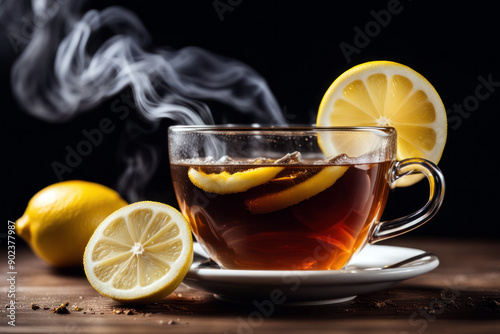 Tea with lemon, generated by artificial intelligence